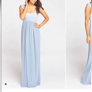 Show Me Your Mumu June Maxi Bridesmaid Dress SMALL Steel Blue